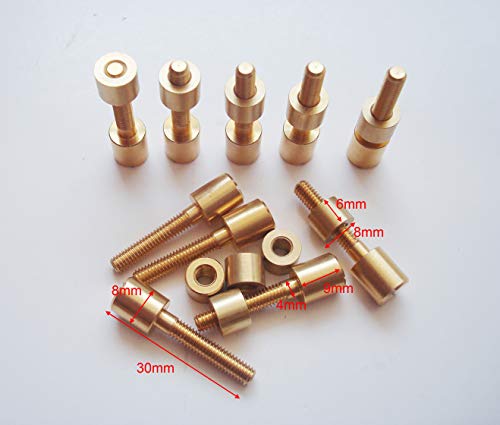 10 Sets Nuts Bolts Fasteners for Knives Handle Grips Hilts (Brass) Brass