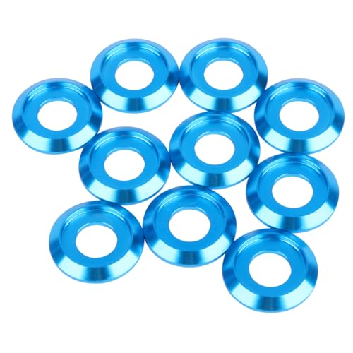 Aluminium Alloy Flange Washer M4 M5 M6 M8 Spacer Washer for Motorcycle Car Pack of 10 (Light Blue, M8) Light Blue