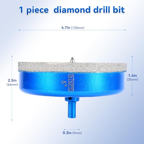 4-3/4 inch Diamond Hole-Saw Bits with Pilot Drill Bit 120mm Tile Hole Saws 4-3/4'' | 120mm 1