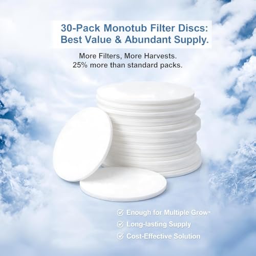 30 Pack Monotub Adhesive Filter Disks – 2.9” Synthetic Filter Patches, 2mm Thick Peel & Stick Air Filter Pads for Mushroom Growing Supplies, Fits DIY & Standard Monotubs (Up to 2.5” Holes) 30 Pcs-2mm