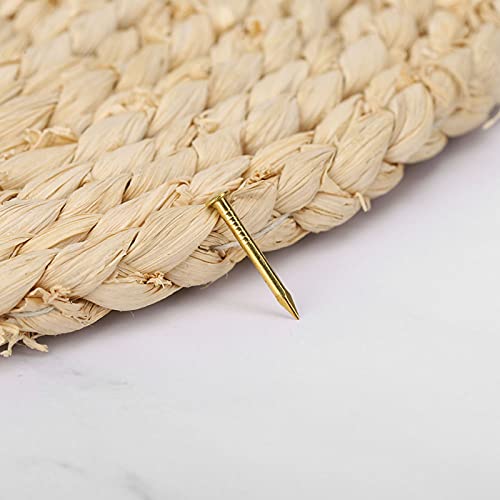 HEEPDD 100Pcs Brass Escutcheon Tacks, 22mm Length Round Head Brad Nails 22mm Length Thicker