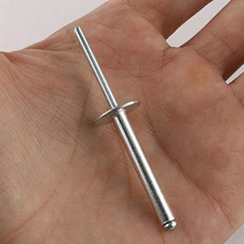 E-outstanding Core Pulling Rivet 60PCS 3/16x1-3/8inch(4.8x35mm) Large Flange Aluminum Blind Rivet Self-Plugging Open End Decorating Fastener Nails Pop Rivets 3/8 Inch