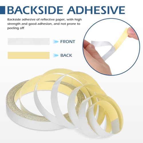PRETYZOOM 16ft Tachometer Reflective Tape Roll (0.3" Wide) - High Visibility Self-Adhesive Reflective Sticker for Digital Photo Laser Tachometers - Waterproof RPM Speed Testing Strips, Freely Cut