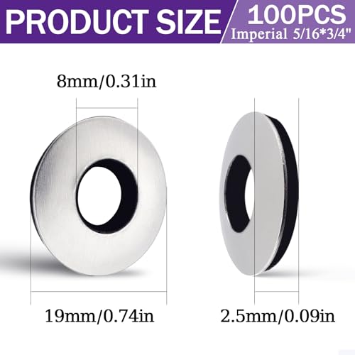 5/16x3/4 Sealing Washers for Screws and Bolts 100pcs HS/DP-02 5/16x3/4"