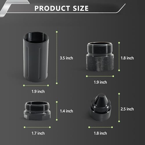 1.375''X24 Cone Shaped Parts Compatible with Sealed End Cap 8 Black Aluminum Alloy Cones+4 Auxiliary Components