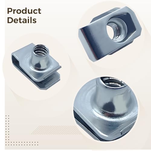 60 Pcs Stainless Steel U-Clip Nuts Set M6 M8 M10, 304 Grade Speed Clip Fasteners for Sheet Metal, Spring Steel Mounting Clips with Thread, Panel Fixing Kit