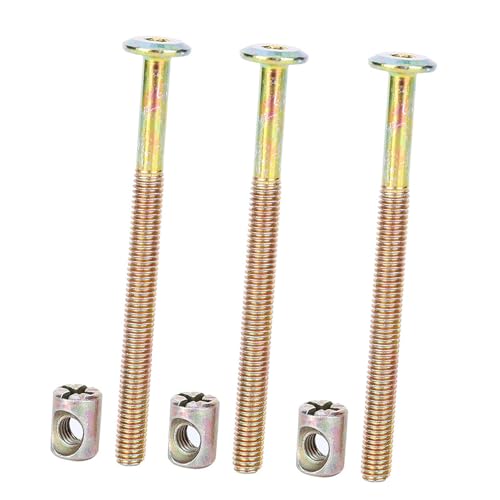 Furniture Screw Hex Socket Head Bolts M6x60mm Zinc Plated Carbon Steel Fasteners for Beds Cribs Cabinets 10Pcs