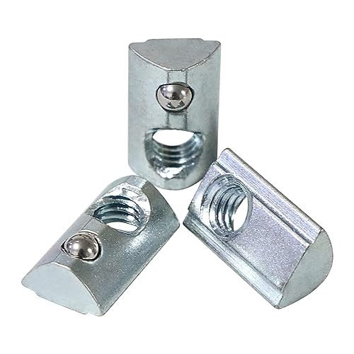 20 Packs 5/16-18 Threaded Steel Roll in T-Nut with Ball Spring, T Slot Accessories for Aluminum Extrusion Profile Rail 5/16"-18