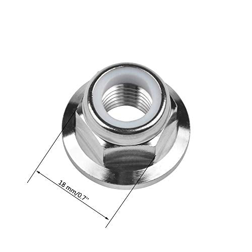 Titanium Nuts Flange Nylon Lock Nut Pack of 6 (M12 Pitch 1.25mm) M12 Pitch 1.25mm