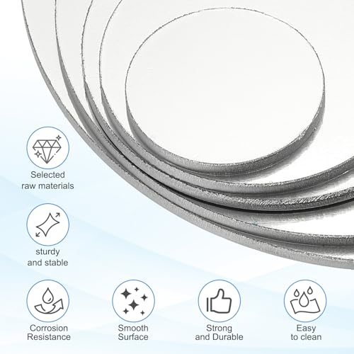 PATIKIL 1060 Aluminum Sheets and Plates, Dia.200mm / 7.87mm Thick 1/6" (9 Gauge) Aluminum Metal Discs Stamping Blanks for Crafting Industry Metal Stamping, Silver Tone 7.87 x 0.16 inch