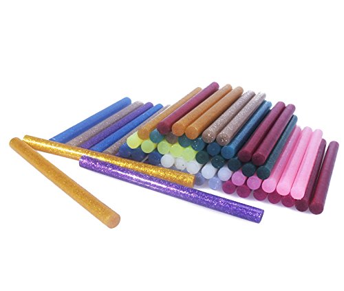 12 Color Hot Glue Gun Sticks 7 mm By 10 cm Mini Glue Sticks Hot Melt Glue Sticks Mini Glitter for DIY Art Craft, 60 Pack