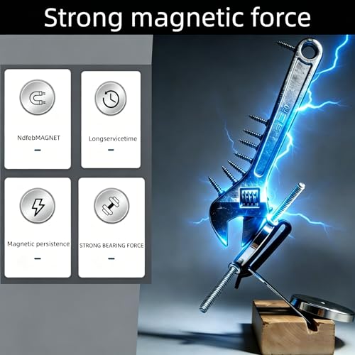  [AUSTRALIA] - Large Magnetic Tool Holder Rack for Hammers, Wrenches, Pliers & Sockets Silver,Silver