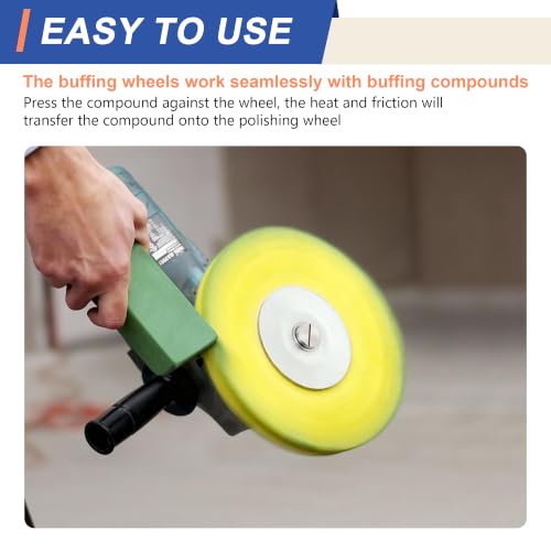 10" Blue Airway Buffing Wheel,5/8'' Arbor Hole,16 Plys/Coarse Polishing for Angle Grinder,1PC Coarse 1pc