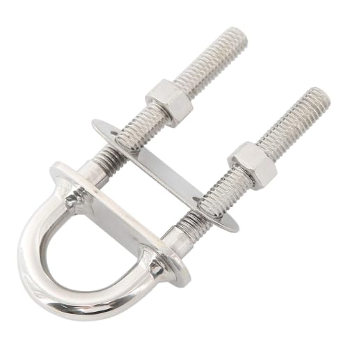 NovelBee 4pcs 3/8" Stainless U Bolts,Bow Eye for Boat,Thread Length:2-5/8"