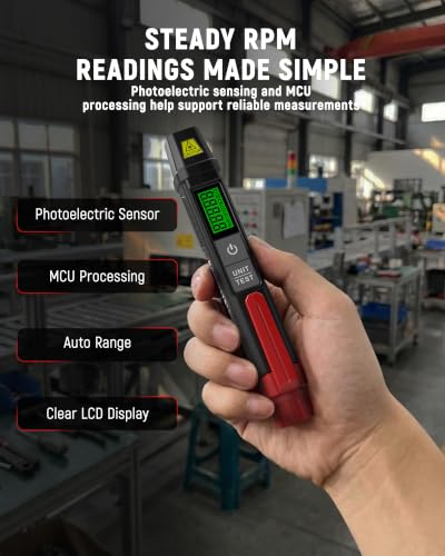 KAIWEETS Digital Laser Tachometer, Non-Contact RPM Meter, 10-99999 RPM