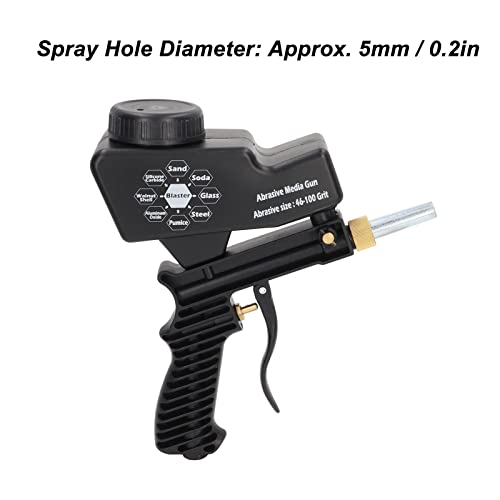 Air Sand Gun, Handheld Sandblaster, Removal Glass Etching, 70-150 PSI Working Pressures Sandblasting Gun, Air Sand Kit for Air Compressor Blasting Spray Gun