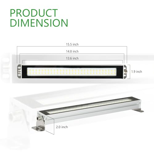 Industrial Machine LED Tube Light 10W 1200LM, 13.8In 6500K DC 24V CNC Machine Work Light IP67 Waterproof LED Explosion Proof Lighting No Plug 24.0 Volts (DC) 10.0 Watts