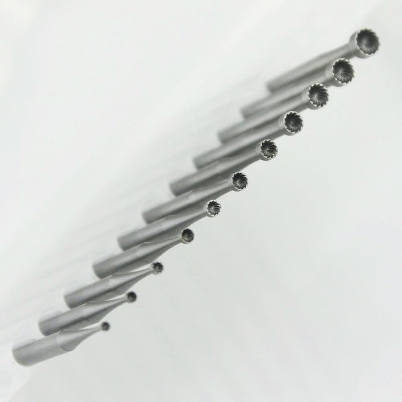 12 Pcs Round Cup Burr Set, 3/32'' Shank Wire Rounder Bits Jewelry Carving Bits (008-030)