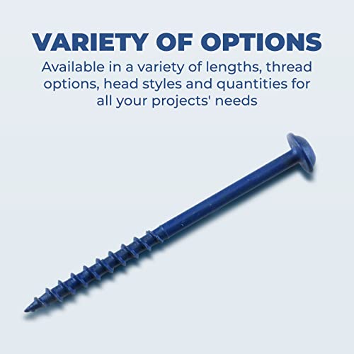 Kreg SML-C250B-125 Blue-Kote, Weather-Resistant Pocket Screws, 2-1/2" #8 Coarse-Thread, Washer-Head (125 Count)