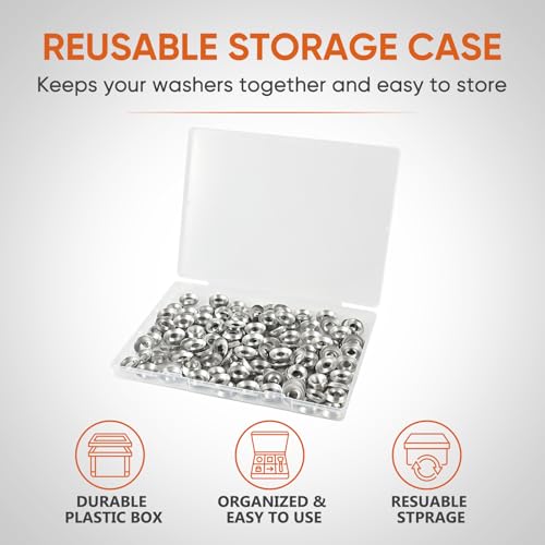 250 PCs #12 Countersunk Finish Washers, 304 Stainless Steel Cup Washers for Flat and Oval Head Screws Silver Pack 250