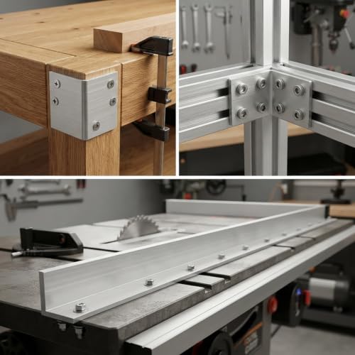 6061 T6 Aluminum Angle Stock,12" 1x1x1/4 Inch 90° Extrusion, 2 Pack 1inch 12 Inches