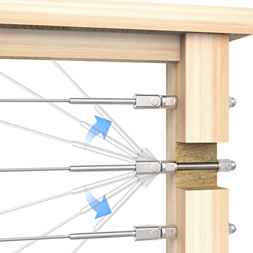 BLIKA 10 Pack 1/8" 180° Adjustable Angle Swage Threaded Stud Tension End 1/8 Inch