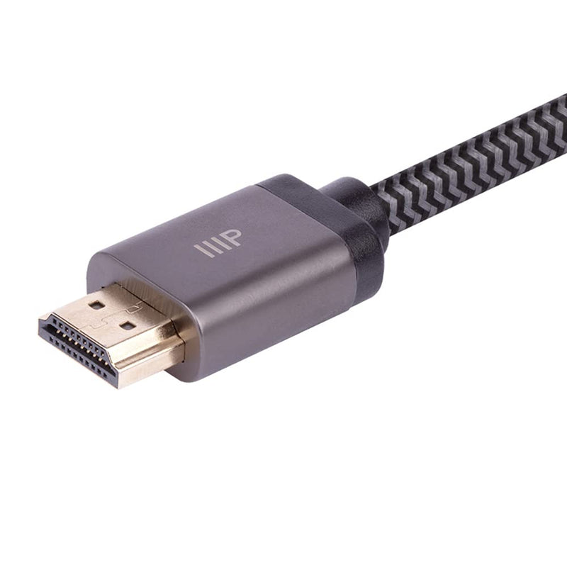 Monoprice 8K Certified Ultra High Speed HDMI Cable - Braided - HDMI 2.1, 8K@60Hz, 4K@120Hz, 48Gbps, HDR, VRR, CL2 In-Wall Rated, 10ft, Black 10 ft Type: Braided 1 Pack