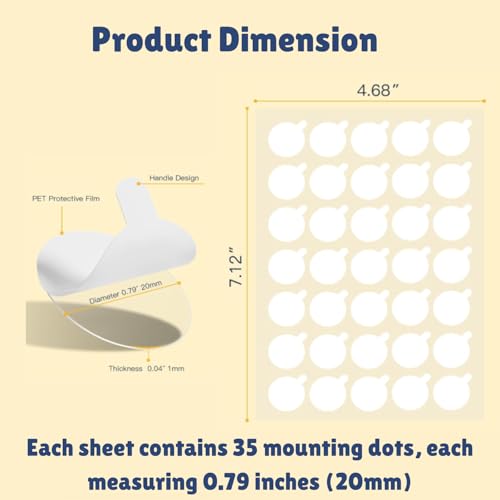 175pcs Double Sided Sticky Dots – Easy to Peel Sticky Dots,Clear Removable Sticky Tack Double Sided Tape Dots for Crafts, Posters, Balloons, and DIY Projects 175
