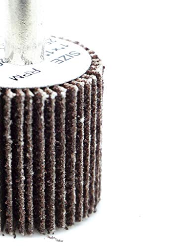 Benchmark Abrasives 1" X 1" (1/4" Shaft) Aluminum Oxide Flap Wheel - (10 Pack) (80 Grit) 80 Grit