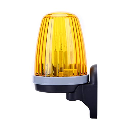 Waterproof Warning Light Signal Flash Alarm Lamp with Installation Accessories for Automatic Sliding Swing Gate Opener System with Yellow Cover(110 V AC) LPH110