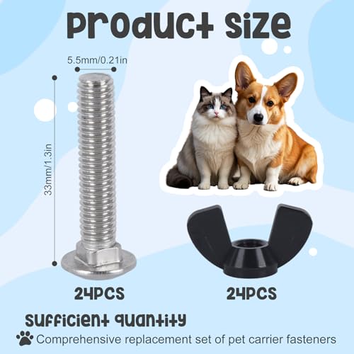 YeeBeny 24 pet Carrier Fasteners Set 6 Screws