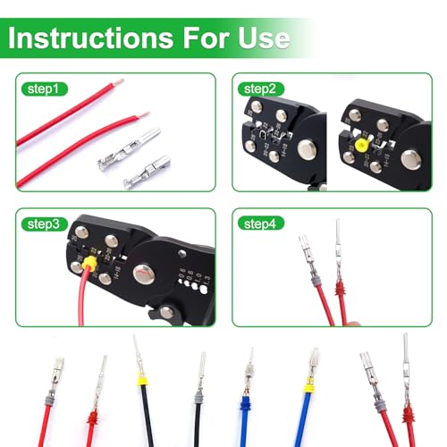 Twidec/820PCS Pin Connector Kit with Crimping Pliers,Car Electrical Wire Terminal 21Type 1/1.5/1.8/2.2/2.3/2.8/3.5mm Auto Electric Connector Terminal Non-Insulated Plug Removal Male Female Crimp Pins 820PCS+3-in-1 Crimper Tool