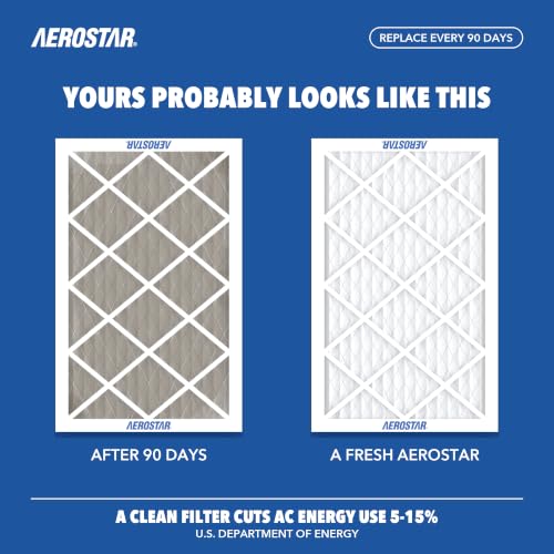 Aerostar Air Filter 12x20x1 MERV 13 AC Filter, HVAC, Furnace Filter, 6 Pack