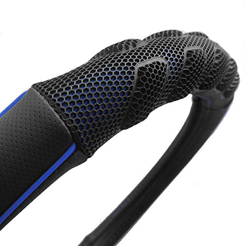 Flying Banner car Steering Wheel Cover Faux Leather Massage Universal fit 3D Honeycomb Hole Anti-Slip Sporty 15 Inches (Blue Black) Blue black
