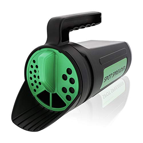 Hand Spreader Shaker for Seed, Salt, De-Icer, Ice Melt, Earth Food and Fertilizer - Multiple Opening Sizes for Any Need - Up to 80 Oz Plant Seed