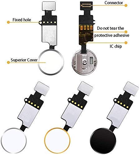 Home Button Replacement for iPhone 7 7Plus 8 8Plus, Home Button Touch ID Main Key Flex Cable Assembly Replacement with Repair Tools for iPhone 7 7P 8 8P (Rose Gold) rose gold
