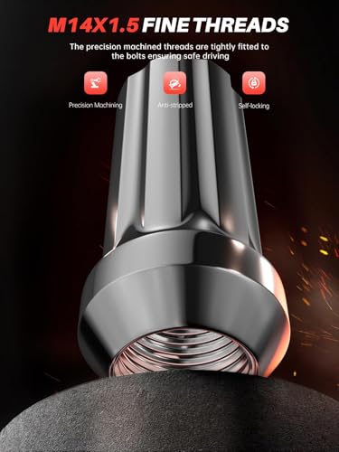Sposuit 24Pcs M14x1.5 Spline Lug Nuts, 19mm Hex - Replacement for GMC 24 Pack SplineDrive Chrome
