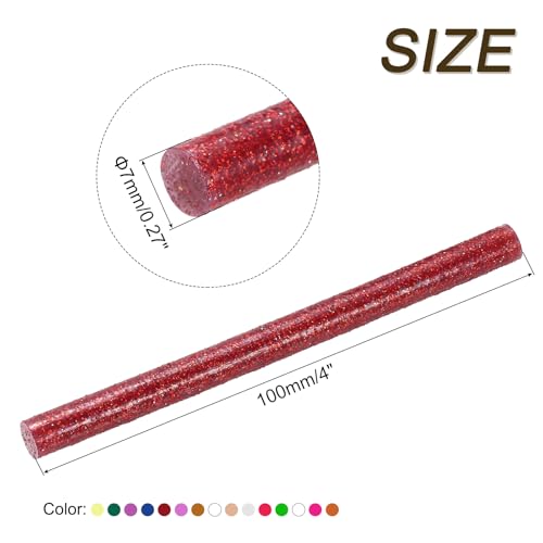 uxcell 30pcs Mini Glitter Hot Glue Sticks 4 inch x 0.28 inch High Sticky Hot Glue Gun Sticks, 15 Color