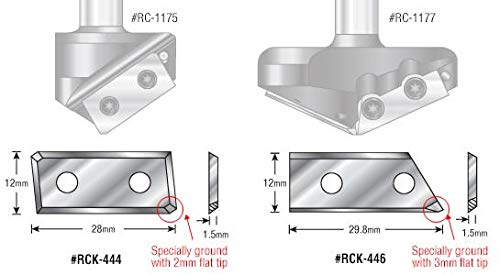 Amana Tool RCK-446 Solid Carbide ACM & Thin Alum. Material Insert Replacement Knife 29.8 x 12 x 1.5mm with 3mm Flat Tip