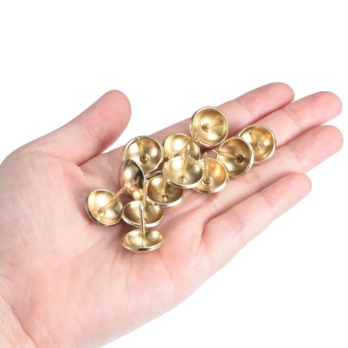 uxcell Upholstery Tack Nail Pins Furniture, 100Pcs 16x20mm Thumb Tack Pins Assortment Kit Carbon Steel for Home Sofa DIY Decorative Nail Heads Nails, Gold 100