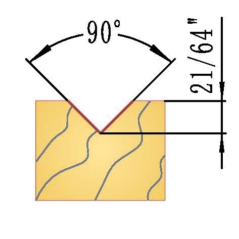 BETOP Carbide Insert 90 Degree V-Groove bit 11/16" Diameter, 21/64" Cutting Length,1/4" Shank BETOP Carbide Insert 90 Degree V-Groove bit 11/16" Diameter, 21/64" Cutting Length,1/4" Shank