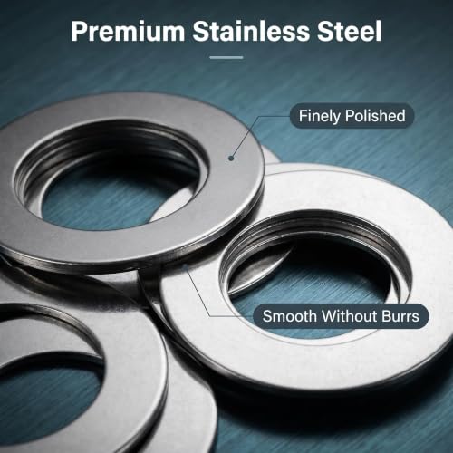80PCS M6×10MM Steel Shim Washer Set (0.1/0.2/0.3/0.5mm, 20pcs Each) – Ultra Thin Precision Spacers for Electronics, Miniature Models, Compatible with M6 Bolts (M6x10) M6x10