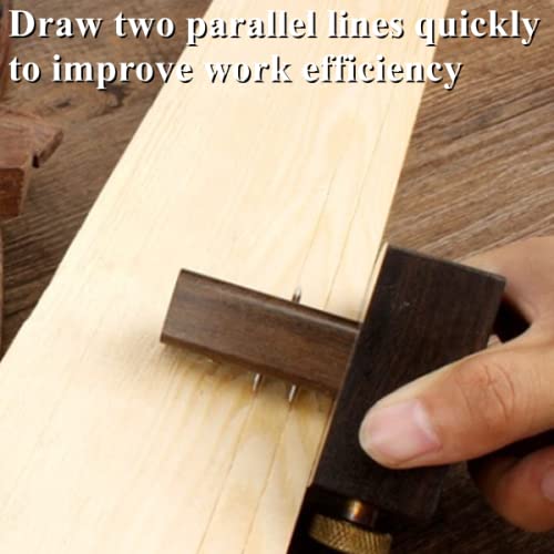 Marhynchus Cutting Gauge Woodworking Project Kits Marking Tools Mark Scraper Scribers Ebony+Pure Copper 8 inch Line Drawing Measuring Tools Scribing Gauge