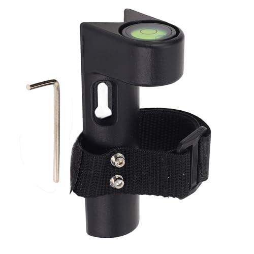 Adjustable Grade Rod Level, Aluminum Alloy Survey Rod Bubble Level for Round and Rectangular Bars, Large Vial Design