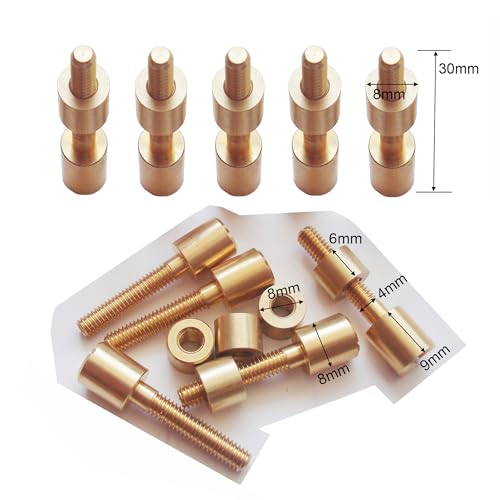 10 Sets Nuts Bolts Fasteners for Knives Handle Grips Hilts (Brass) Brass