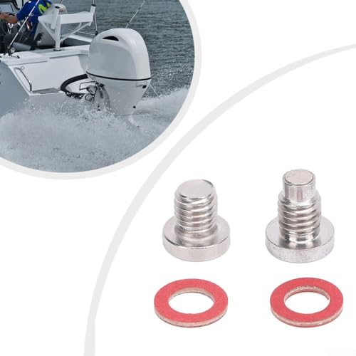 Marine Lower Unit Drain-Plug Screw & Gasket Kit Fit For Yama-ha Outboard 5HP 6HP 8HP 9.9HP 15HP 90HP 115-300HP,Straight Screw-Plug Set,Replaces OEM# 90340-08M04-00/90340-08002-00/90340-08014-00
