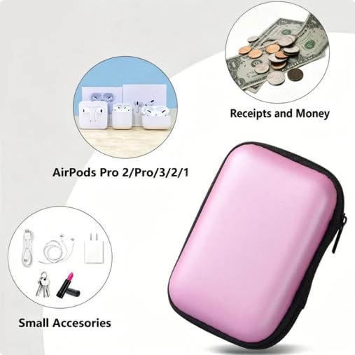 Multi-Functional Storage Bag, Waterproof Hard Case for Headphones, Hard Disk, Camera Accessories & USB Cables, Portable Electronic Organizer Red