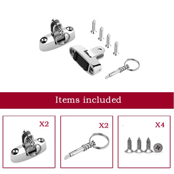Bimini Top Deck Hinge Swivel Mount 316 Stainless Steel Swivel Side Mount Hinge,Boat Bimini Top Fitting Hardware Side Mount,Boat Top Hinges Bimini Mounts with Removable Pin