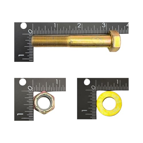 1/2"-20 x 3 Grade 8 Bolts (4-Pack) – Heavy-Duty Hex Bolts with Flat Washers & Nylon Lock Nuts – High-Strength SAE J429 Anti-Vibration 3.0" UNF Fine Thread