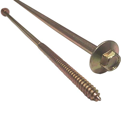 BRAUNY BOY - #12 x 8”- Extra Long Structural Lag Heavy Duty Construction Wood Screw – Yellow Zinc Corrosion Resistant Coating Exterior Timber, Landscape - Easy HEX Head Drive – Flange Head 8 in (20) 20